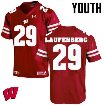 Youth Wisconsin Badgers NCAA #29 Troy Laufenberg Red Authentic Under Armour Stitched College Football Jersey QC31H31TG